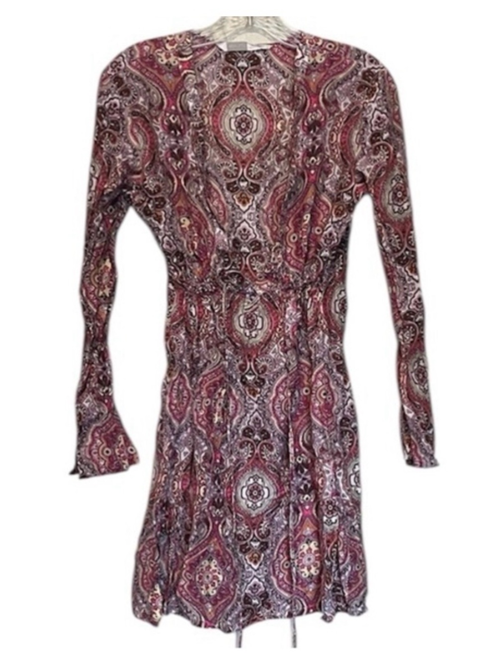 Athleta Paisley Long Sleeve swim cover up Dress - Pink and Purple Womens medium